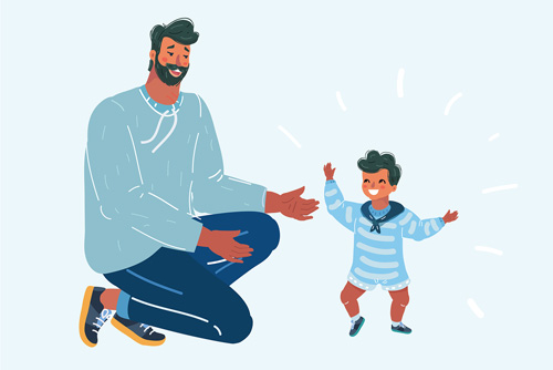 وکتور EPS پدر و پسر ویژه تبریک روز پدر